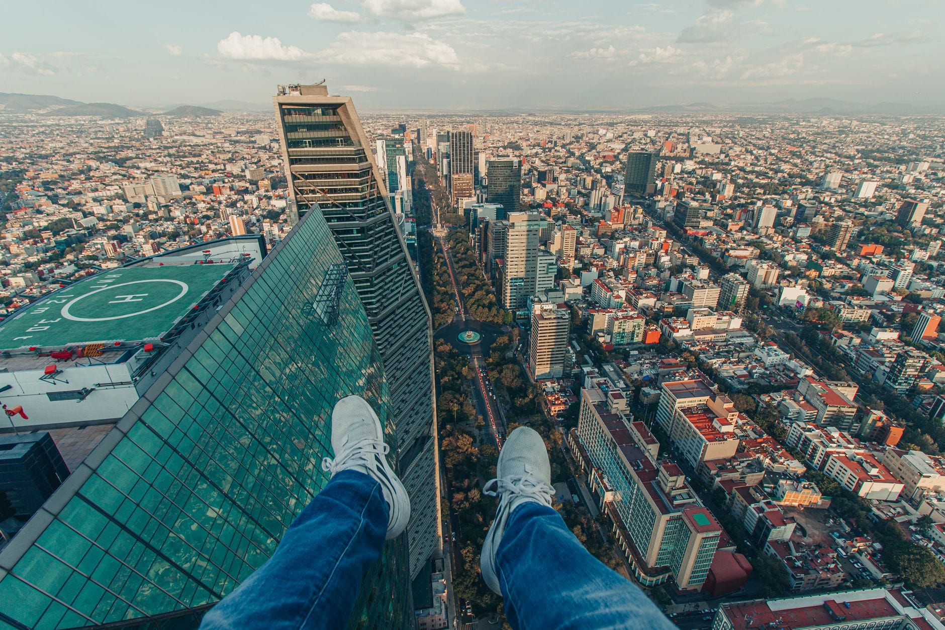 Panorama Mexico City z wieżowca na dużej wysokości